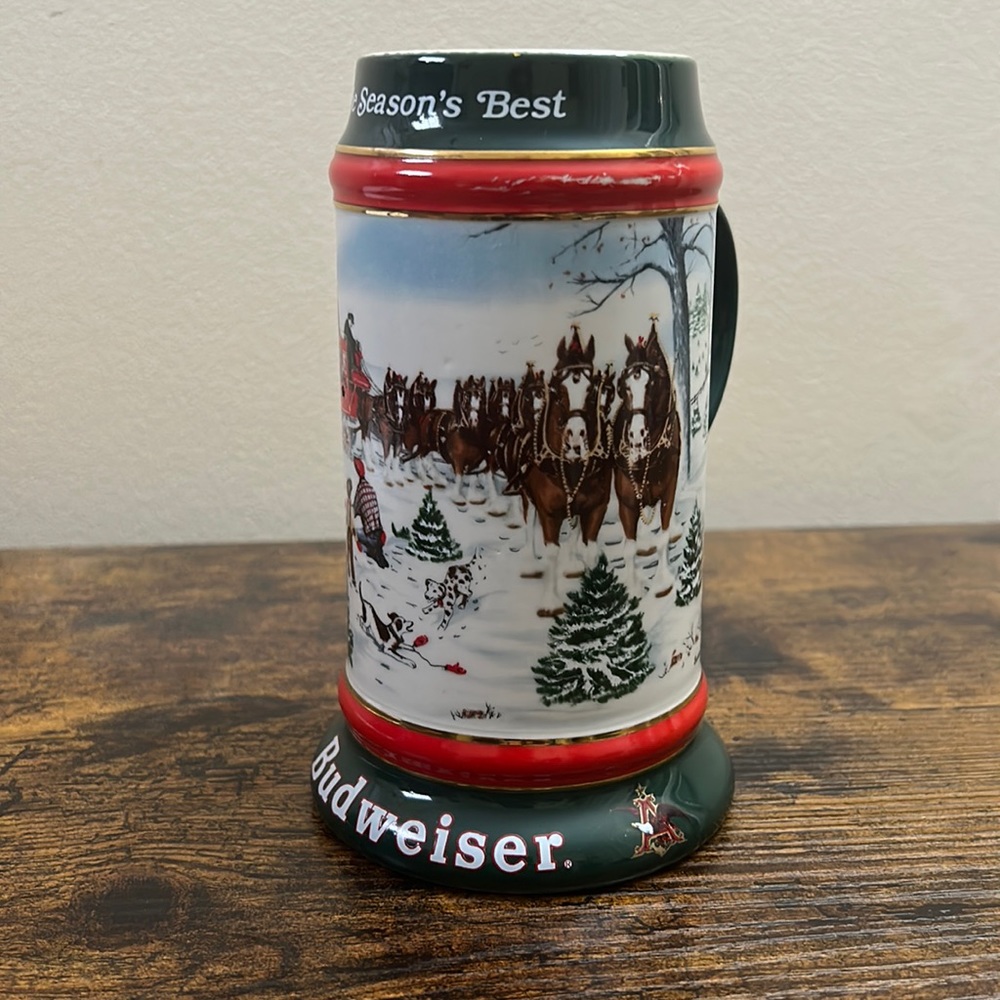 Vintage 1991 Collectors Series - Budweiser Holiday Clydesdale Stein
